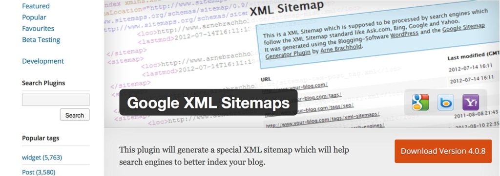 google xml sitemaps plugin 1024x362 - Los 5 plugins básicos de SEO para Wordpress