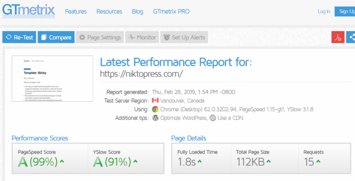gtmetrix banahosting 696x355 1 - Mi review y opini&oacute;n de Banahosting &iquest;Viable en 2020?